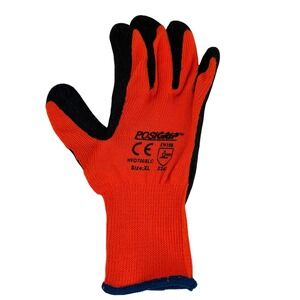 POSIGRIP HVO700SLC BLACK CRINKLE LATEX PALMCOATED ORANGE HI VIS GLOVES QTY 12 XL